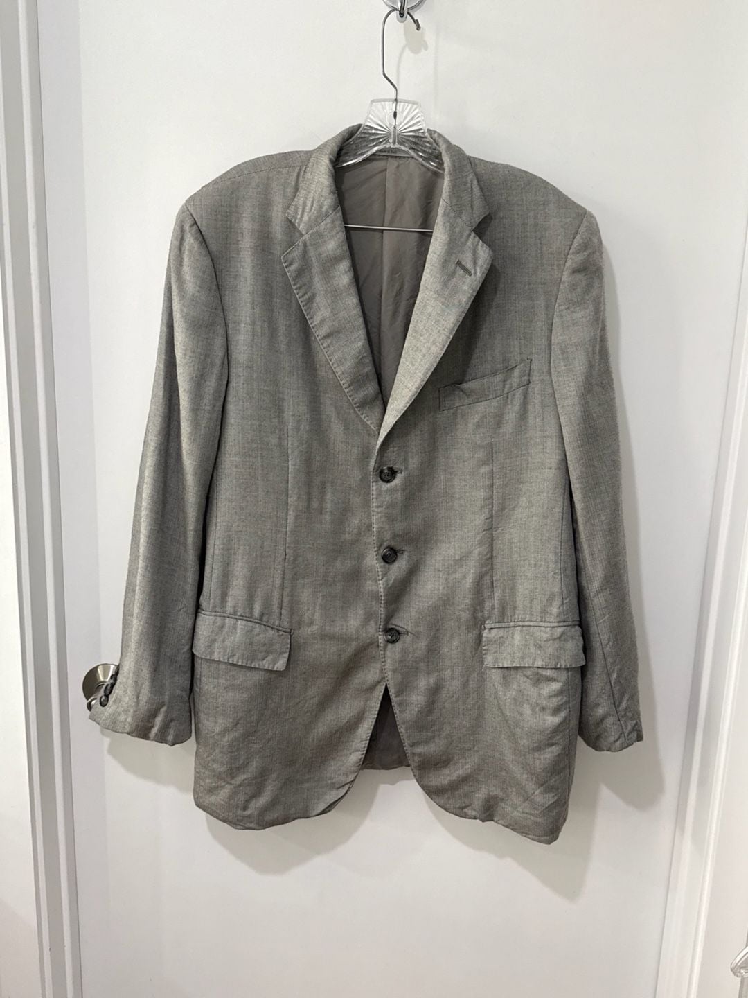 Ermenegildo Zegna For Neiman Marcus Grey Herringbone Cashmere And Silk Sport Coa